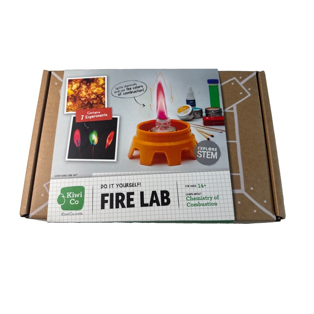 KiwiCo Fire Lab DIY STEM Science Kit Chemistry of Combustion Ages 14+ 7 Exp